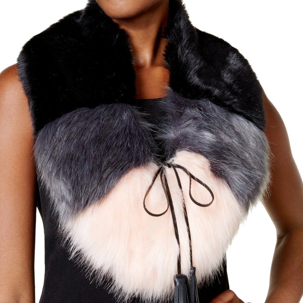 Steve Madden Blush Color-Blocked Faux Fur Collar